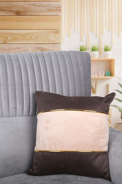 Teksev Декоративна калъфка за възглавница Decor Coffee & Powder Gold Raised с дебел плат за тапицерия