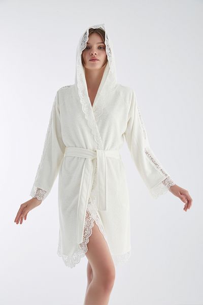 Nuşa Μπουρνούζι με δαντέλα Bamboo Cotton Curl