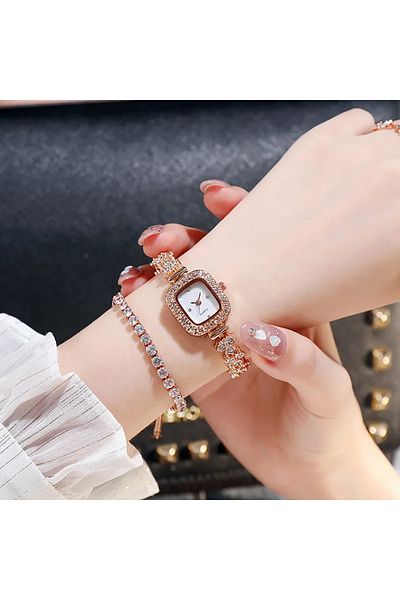 Bimodabu Minimal Luxury Stoned Polite Women's Wristwatch