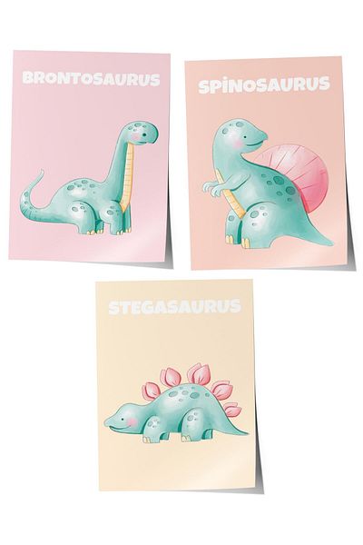 Postifull Baby Room Painting Set of 3, Baby Room Wall Decor, Kids Room Decor, Frameless Poster