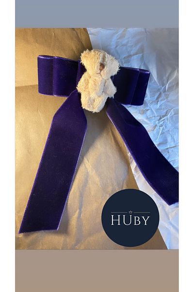 HUby design Teddy bear ribbon buckle velvet ribbon buckle plush bear automatic buckle