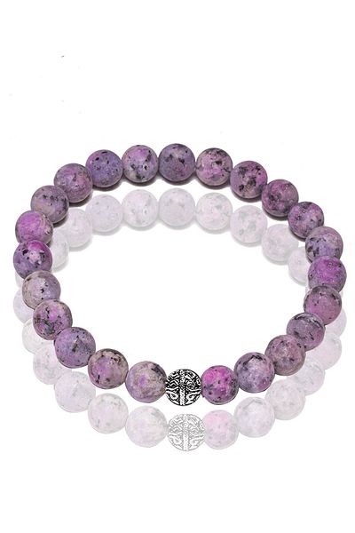 Tesbih Atölyesi Certified Raw Unprocessed Light Pink Color Quartz Stone Bracelet
