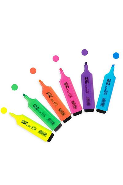 gxin Vivid Highlighter 6 Color Highlighter Set Classic Model