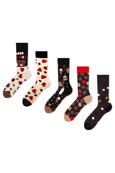 Limmon Store مجموعة من 5 جوارب ملونة من Coffee Love