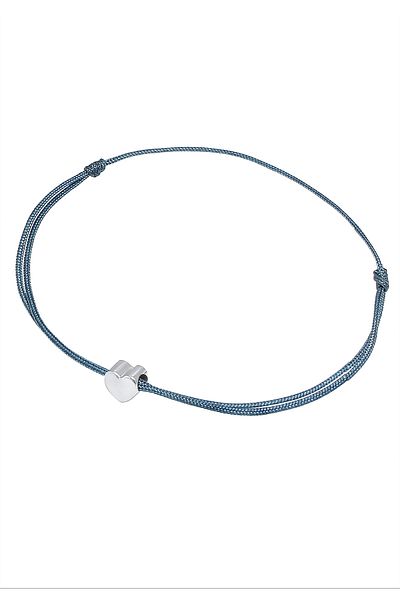 ELLI Armband Herz Liebe Trend Textilband 925 Silber