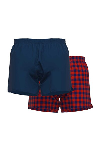 Ceceba Herren Web-Boxershorts, 2er Pack - Unterwäsche, Unterhose, Baumwolle, Logo, Karo, einfarbig