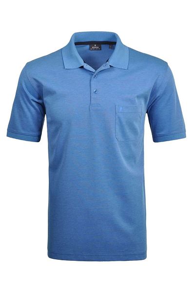 Ragman Herren Poloshirt - Oberteil, Softknit-Polo, Baumwollmischung, Brusttasche, Knopfleiste, kurz,