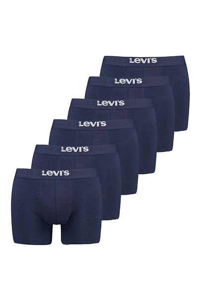 Levi's LEVI'S Herren-Boxershorts – 6er-Pack, solide Basic-Stretchhöschen aus Bio-Baumwolle