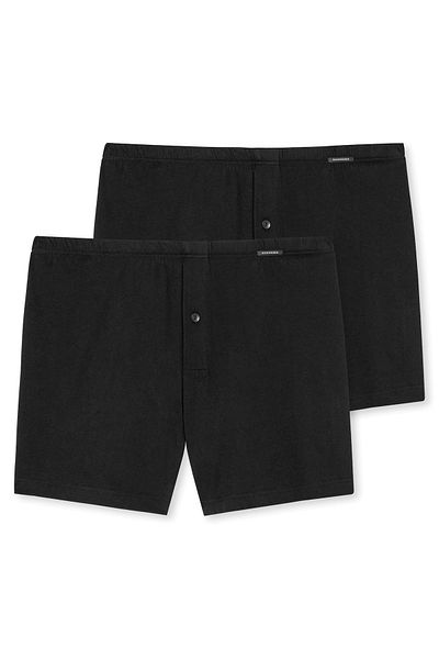 Schiesser Herren Boxershorts, 2er Pack - Jersey Shorts, Baumwolle, einfarbig