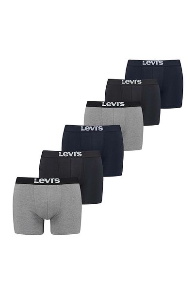 Levi's LEVI´S Herren Boxer - Solid Basic Boxer Brief Organic, ECOM, Cotton Stretch, 6er Pack