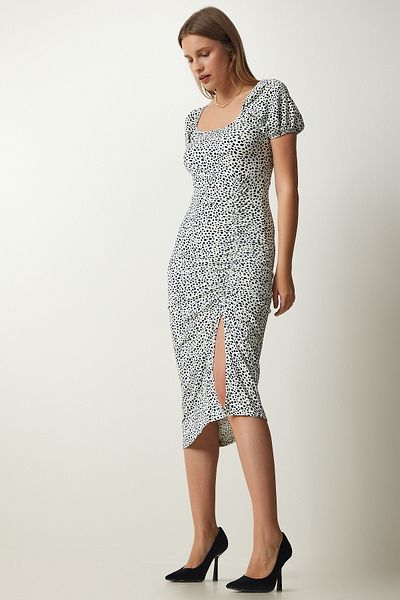 Happiness İstanbul Rochie tricotată de vară Saran, albastru bleumarin, pentru femei DD01202