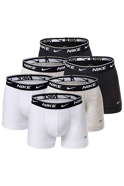 Nike Herren Boxershorts, 6er Pack - Trunks, Logobund, Cotton Stretch