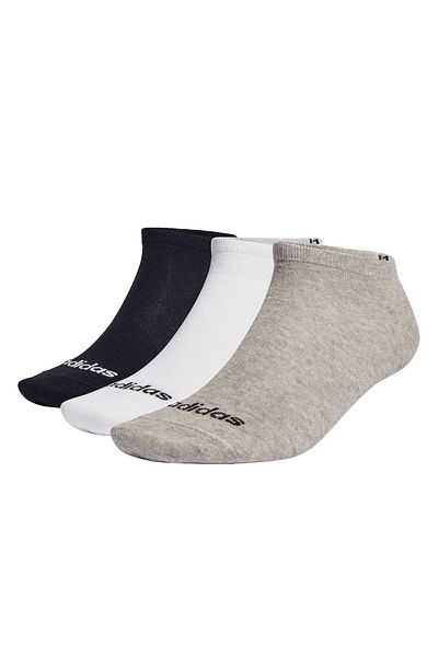 adidas Unisex Sneakersocken, 3er Pack - Thin Linear Low-Cut, dünne Socken, Logo, einfarbig