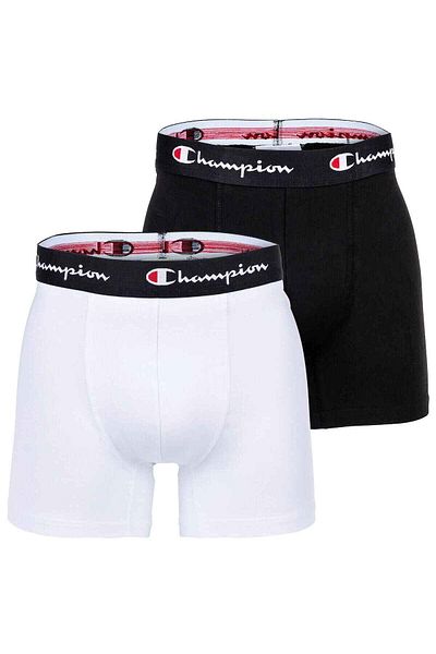 Champion Herren Trunks, 2er Pack -Boxershorts, Baumwolle, Logobund, einfarbig