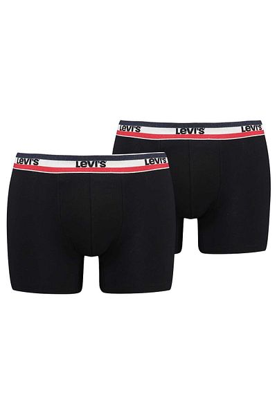 Levi's LEVI´S Herren Boxershorts, 2er Pack - Sportswear Boxer Brief Organic, Logobund