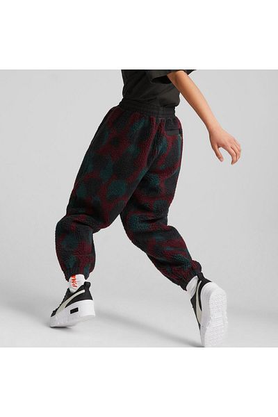 Puma DOWNTOWN AOP Sherpa Pants Dark Jasper