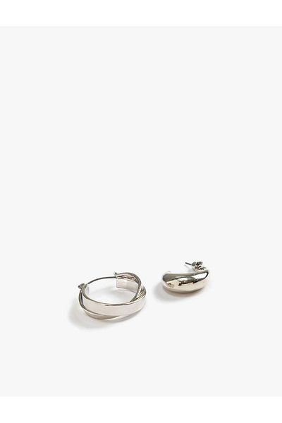 Koton Women's Accessory 3Wak70054Aa Silver Booster Earrings