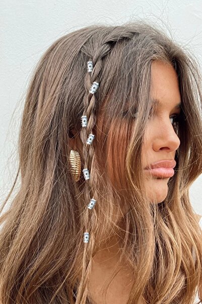 little Luv 30 Pieces Silver Color Sun Shape Hair Earrings (Clip-in)