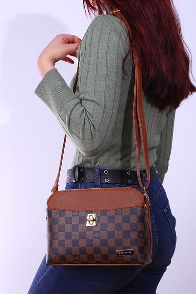 By Hakan ΣΧΕΔΙΟ ΓΥΝΑΙΚΕΙΑ ΤΣΑΝΤΑ CROSSBODY Printed Brown