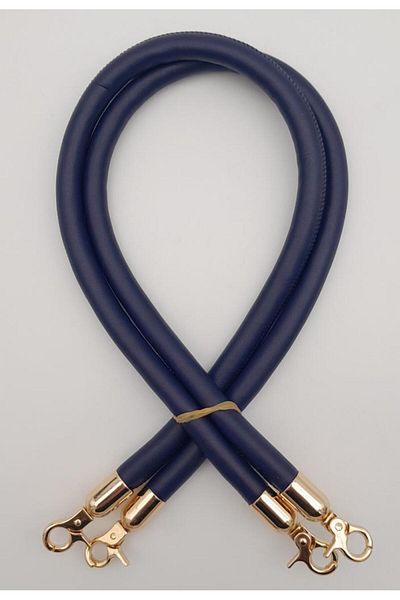angel çanta aksesuar Τσάντα Angel Double Cord Navy Blue Handle - Αξεσουάρ από ελαφρύ χρυσό μέταλλο