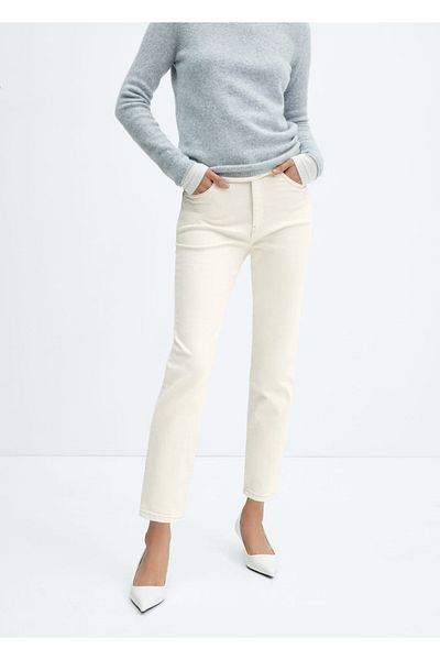 MANGO Woman Blugi skinny tăiați
