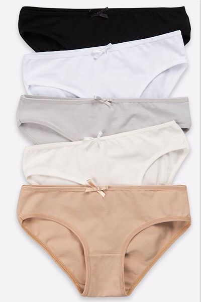Happy Fox Chiloți pentru fetiță din bumbac Set de 5 pachete Lycra Slip Basic