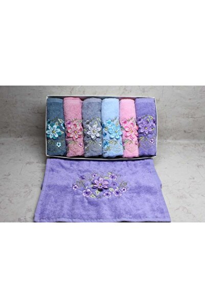 PAZARSEN Prosop de bucătărie din catifea brodat 3D cu 6 cutii