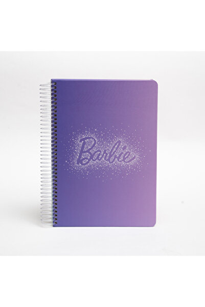 Space License Barbie Işıltılı Baskı Spiralli Mor Butik Defter Noktalı 96 Yaprak
