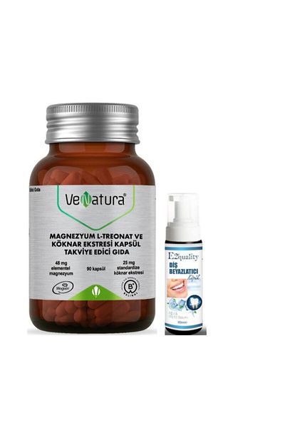 VeNatura 90 Capsules Magnesium and Capsule Set - Teeth Whitening Foam Gift