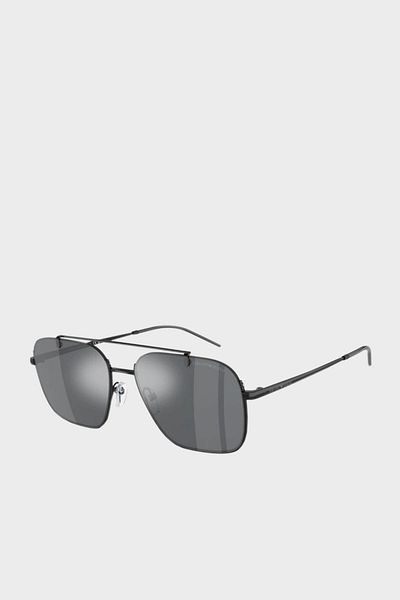 Emporio Armani Man Rectangle Sunglasses- Ea 2150 - Lense Size:57mm - Shiny Black