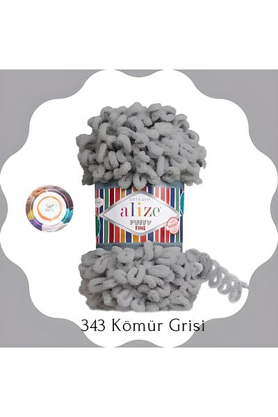 Alize Puffy Fine Hand Knitting Thread Small Bowknot (SINGLE) - 100 Gr14.5mFinger Rope, Blanket Rope