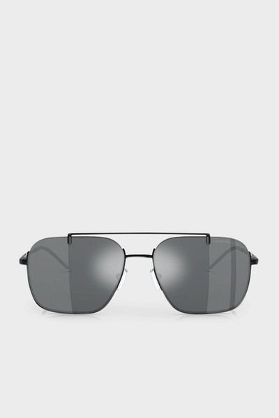 Emporio Armani Man Rectangle Sunglasses- Ea 2150 - Lense Size:57mm - Shiny Black
