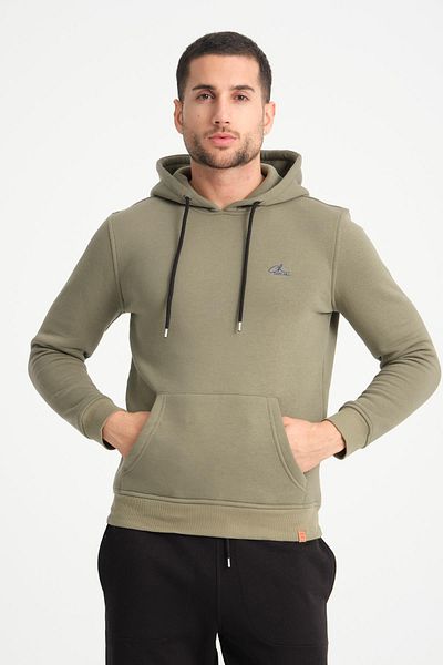 COOLHILL Мъжки суитшърт с качулка и зелен джоб с кенгуру