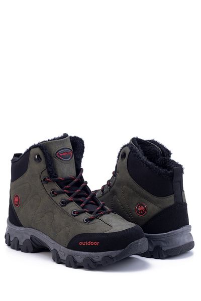 en7 Khaki Unisex Outdoor Boots Shoes Winter Durable Non-Slip Sole Lace-Up 4054u