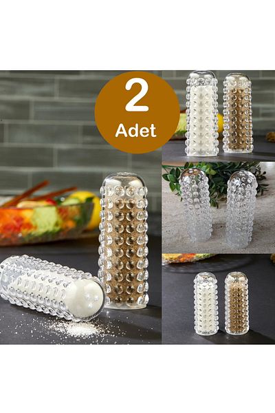 MİMOZA PARK 2-Piece Drop Plastic Mica Salt Shaker Pepper Shaker Spice Shaker Bead Series