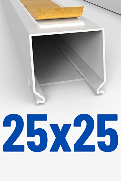 Bilarch 25x25 Mm Beyaz Kablo Kanalı (YAPIŞKAN BANTLI) Sağlam Ambalaj 1 Mt