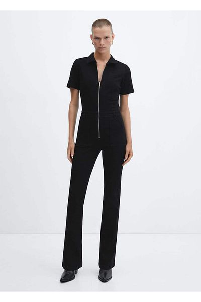 MANGO Woman Jeans-Overall mit Reißverschluss