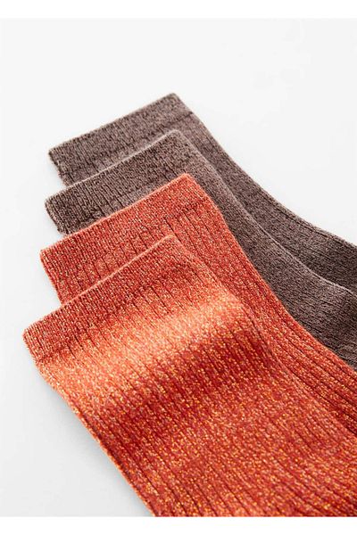 MANGO Woman 2er-Pack Lurex-Socken