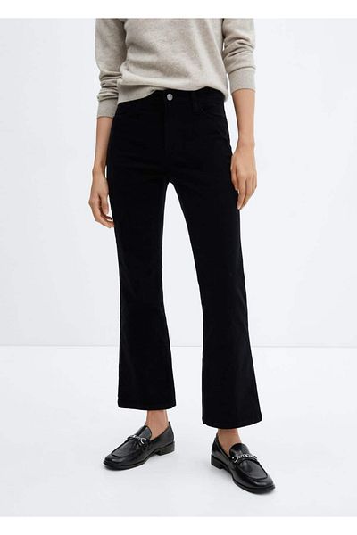 MANGO Woman Flare Cut Corduroy Jean Trousers
