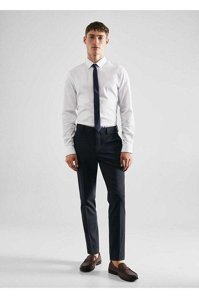 MANGO Man Υφασμάτινο παντελόνι Super Slim Fit