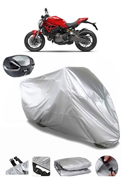 AUTOLION Ducati Monster 821 Rear Bag Compatible Motorcycle Tarpaulin