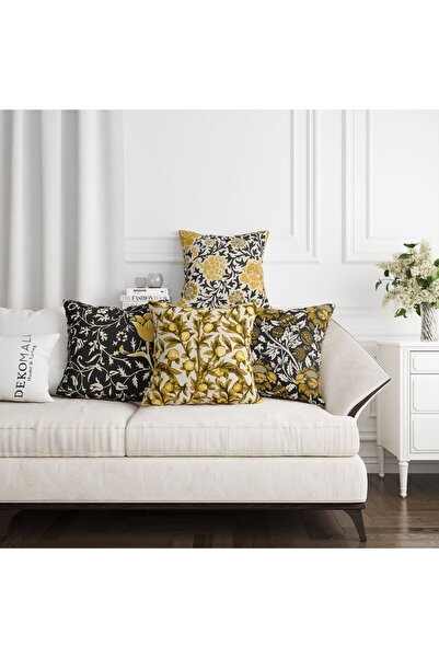 dekomall home & living Dvostrano Vintage set cveća od 4 komada Navlaka za jas...