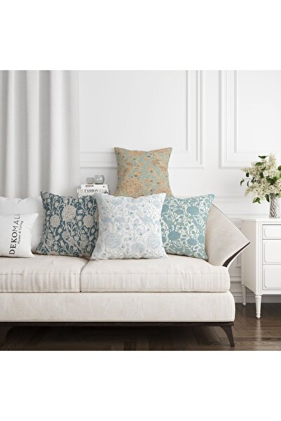 dekomall home & living Husă de pernă cu două fețe, flori de subsol, 4 piese 416