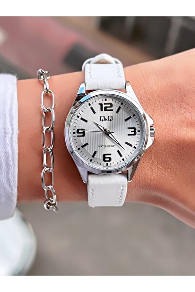 Q&Q QQ Kadın Kol Saati Deri Kordon Su Geçirmez 2 Yıl Garantili