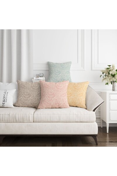 dekomall home & living Husă de pernă vintage botanică cu două fețe, 4 piese 409