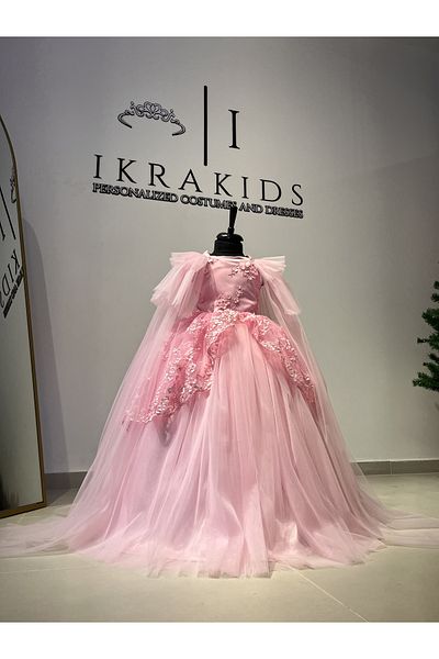 İkrabutikbursa Girl's Pink Fluffy Dress