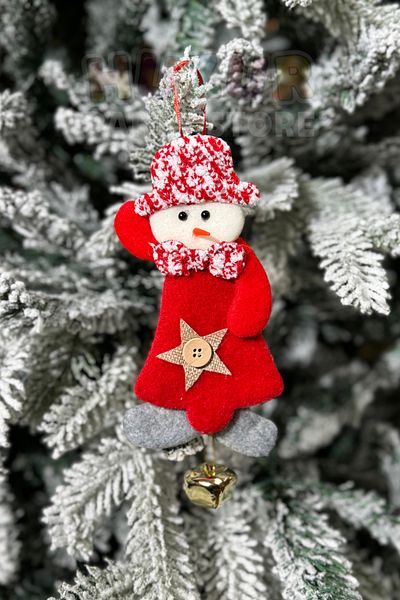 Huzur Party Store Plush Snowman Christmas Tree Hanging 20 Cm Ornament Red White Top Quality Tree Pine Ornament with Clothes