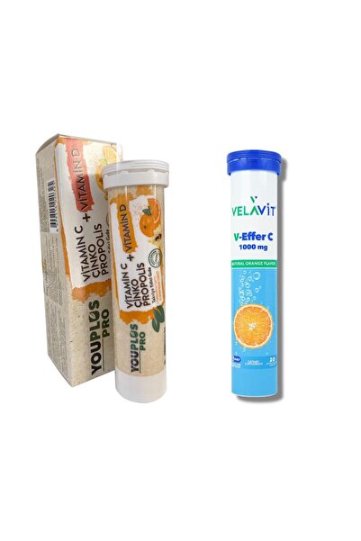 Youplus Pro Propolis 15 Effervescent Tablets + V-Effer C 1000 Mg 20 Tablets
