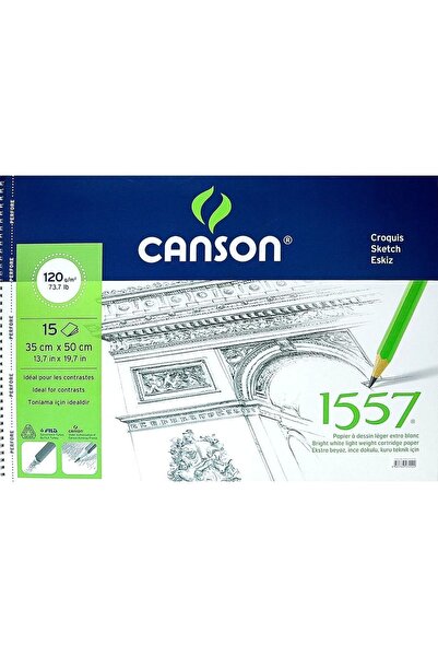 Canson Spiralli Resim ve Çizim Blok Resim Defteri 15 Yaprak 120 Gram 35X50Cm 1557