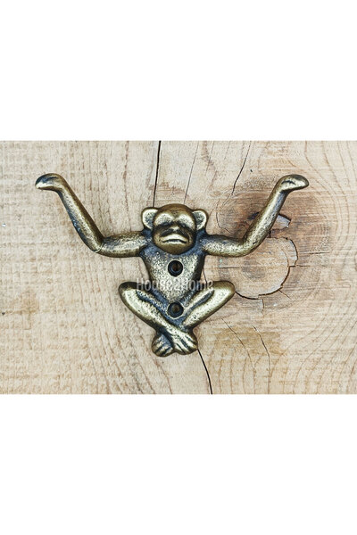 HOUSE2HOME El Yapımı Pirinç Maymun Askı